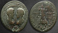 Roman Provincial Ionia. Miletos. Marcus Aurelius and Lucius Verus AD 165-166. P. Ail. Protoleon Themistokleous, magistrate Bronze Æ 39 mm, 22,49 g [ΑΥΤ ΚΑΙ] Μ ΑΥΡ ΑΝΤΩΝΕΙΝΟC ΑΥΤ ΚΑΙ [ ΑΥΡ ΚOΜΜOΔOC], c