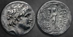 Greek Seleukid Kingdom. Mint A (Eusebia-Mazaka). Antiochos VII Euergetes (Sidetes) 138-129 BC. Struck under Ariarathes V Eusebes Philopator Tetradrachm AR 28 mm, 16,32 g Diademed head of Antiochos VII