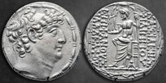 Greek Seleukid Kingdom. Antioch on the Orontes. Philip I Philadelphos 95-75 BC. Tetradrachm AR 26 mm, 15,75 g Diademed head right / ΒΑΣΙΛΕΩΣ ΦΙΛΙΠΠΟΥ ΕΠΙΦΑΝΟΥΣ ΦΙΛΑΔΕΛΦΟΥ, Zeus Nikephoros seated left 