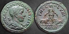 Roman Provincial Moesia Superior. Viminacium. Gordian III AD 238-244. Bronze Æ 32 mm, 19,14 g IMP CAES M ANT GORDIANVS AVG, laureate, draped and cuirassed bust right / P M S COL VIM/ AN III, Moesia st