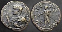 Roman Provincial Moesia Inferior. Odessos. Gordian III AD 238-244. Bronze Æ 37 mm, 24,45 g [ΑΥΤ Κ Μ] ΑΝΤ ΓΟΡΔΙΑΝ[ΟⳞ] ΑΥΓ, radiate, draped and cuirassed bust left, raising hand and holding globe / ΟΔΗⳞ