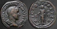 Roman Imperial Gordian III AD 238-244. Rome Sestertius Æ 32 mm, 23,46 g IMP GORDIANVS PIVS FEL AVG, laureate, draped and cuirassed bust to right / VICTORIA AETERNA, Victory standing to left, leaning o