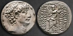 Greek Seleukid Kingdom. Antioch on the Orontes. Philip I Philadelphos 95-75 BC. Tetradrachm AR 25 mm, 15,88 g Diademed head right / ΒΑΣΙΛΕΩΣ ΦΙΛΙΠΠΟΥ ΕΠΙΦΑΝΟΥΣ ΦΙΛΑΔΕΛΦΟΥ, Zeus Nikephoros seated left,