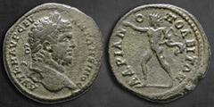 Roman Provincial Thrace. Hadrianopolis. Caracalla AD 198-217. Bronze Æ 29 mm, 14,35 g AVT K M AVΡ CEV ANTΩNEINOC, laureate head right / ΑΔΡΙΑΝΟΠΟΛΕΙΤΩΝ, Sol advancing left, holding whip with left hand