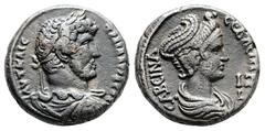 Roman Provincial Egypt. Alexandria. Hadrian, with Sabina AD 117-138. Dated RY 17=AD 132/3 Billon-Tetradrachm 24 mm, 13,08 g ΑΥΤ ΚΑΙϹ ΤΡΑΙ ΑΔΡΙΑ ϹЄΒ, laureate, draped, and cuirassed bust of Hadrian to 