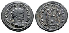 Roman Imperial Maximianus Herculius AD 286-305. Heavy specimen of 8,83 g. Double Antoniniani. Cyzicus Antoninianus Æ 23 mm, 8,83 g IMP C M A MAXIMIANVS AVG, radiate draped bust of Maximianus Herculius