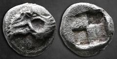 Greek Troas. Kebren circa 500-450 BC. Hemidrachm AR 11 mm, 1,95 g Ram's head to left / Quadripartite incuse square. Very Fine cf. SNG Ashmolean 1076-7 (obol); cf. SNG Copenhagen 366 (same); cf. Klein 