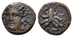 Sicily, Dionysos I Syracuse. circa 390 BC. Æ Tetras. Head of nymph facing slightly left, wearing necklace / Octopus. CNS 29; SNG ANS 385 12 mm, 1,88 g very fine