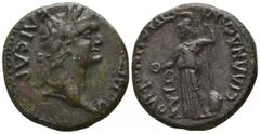 Lydia. Silandos . Domitian AD 81-96. Bronze Ã† 18mm., 4,02g. [Î”ÎŸÎœÎ™Î¤Î™Î‘ÎÎŸC] KAICAP, laureate head right / CIÎ›ANÎ”Ð„Î©Î [Ð„Î Î™ Î”Ð„ÎœÎŸ]Î¦Î™Î›ÎŸÎ¥ CTPA, Athena standing left, holding patera, 