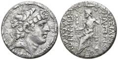 Seleukid Kingdom. Uncertain mint in Cilicia. Philip I Philadelphos 95-75 BC. Tetradrachm AR 27mm., 14,40g. Diademed head of the Seleukid king Philip I Philadelphos to right / [B]AΣIΛE[ΩΣ] ΦIΛIΠΠO[Y] E