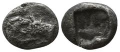Greek Kings of Lydia. Sardeis. Darios I 520/515-500/490 BC. 1/12 Siglos AR 8mm., 0,78g. Confronted foreparts of lion and bull / Incuse punch. very fine SNG Kayhan 1020; SNG von Aulock 2880.