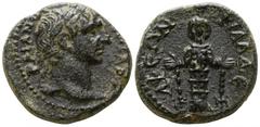Roman Provincial Lydia. Philadelphia. Trajan AD 98-117. Bronze Æ 18mm., 5,12g. [T]PAIANO[C AV KAI]CAP; laureate head right / ΦIΛAΔE-ΛΦEΩN; facing statue of Artemis Ephesia. very fine RPC III 2381.