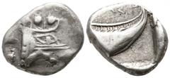 Greek Lycia. Phaselis circa 500-440 BC. 1/3 Stater AR 14mm., 3,48g. Prow of galley right / Stern of galley right within incuse square. very fine Heipp-Tamer Series 4, Emission 2, 60; SNG Berry 1199.