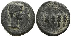 Roman Provincial Lydia. Philadelphia. Claudius AD 41-54. Bronze Æ 17mm., 3,75g. Laureate head right / Bundle of four grain ears. nearly very fine