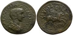 Roman Provincial Lycia. Arykanda . Gordian III. AD 238-244. Bronze Æ 29mm., 14,80g. AV KAI M ANT ΓOΡΔIANOC CEB, laureate, draped, and cuirassed bust right / AΡVKANΔEωN, radiate deity (Sozon?) wearing 