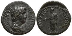 Roman Provincial Lydia. Sardeis . Pseudo-autonomous issue Time of Nero (AD 54-68). Ti. Kl. Mnaseas, strategos.. Bronze Æ 17mm., 3,60g. ΘЄON CVNKΛHTON, draped youthful bust of the Senate right / [..] Μ