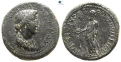 Roman Provincial Lydia. Sardeis . Pseudo-autonomous issue AD 54-68. Bronze Æ 17mm., 4,22g. Draped bust of Senate right / Zeus standing left, holding eagle and sceptre. nearly very fine