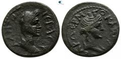 Roman Provincial Lydia. Hermocapelia. Pseudo-autonomous issue circa AD 100-150. Bronze Æ 17mm., 2,97g. ΙЄΡΑ СVΝΚΛΗΤΟС, draped bust of the Senate right / ΘΕΑ ΡΩ ЄΡΜΟΚΑΠΗΛΙ, draped bust of Roma right. v