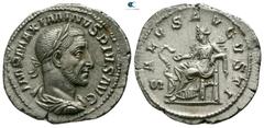 Roman Imperial Maximinus I Thrax AD 235-238. Struck AD 235-236. Rome Denarius AR 19mm., 2,32g. IMP MAXIMINVS PIVS AVG, laureate, draped and cuirassed bust of Maximinus I to right / SALVS AVGVSTI, Salu
