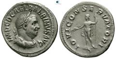Roman Imperial Balbinus AD 238. Struck May-July AD 238. Rome Denarius AR 18mm., 3,23g. IMP C D CAEL BALBINVS AVG, laureate, draped and cuirassed bust of Balbinus right / IOVI CONSERVATORI, Jupiter, nu