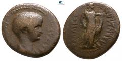 Roman Provincial Lydia. Blaundos . Nero AD 54-68. ΤΙ- ΚΛΑΥ- ΚΑΛΛΙΓΕΝΗΣ (Ti- Klau- Kalligenes), magistrate Bronze Æ 17mm., 5,02g. NEPΩN KAIΣAP, draped bust right / TI KΛΑΥ ΚΑΛΛΙΓΕΝΗΣ ΒΛΑVΝΔΕΩΝ, Apollo 