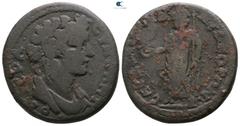 Roman Provincial Lydia. Sardeis . Pseudo-autonomous issue circa AD 100-200. Bronze Æ 24mm., 9,53g. IEPA CVNKΛHT-OC, youthful bust of Senate right / CAPΔ[IANΩN] B NEΩKOPΩN, Zeus standing left, holding 