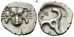 Greek Dynasts of Lycia. Perikles 380-360 BC. 1/3 Stater AR 15mm., 2,70g. Facing lion's scalp / Triskeles. very fine Falghera 217; SNG Copenhagen -; SNG von Aulock 4254-6.