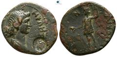 Roman Provincial Lydia. Apollonis . Pseudo-autonomous issue . Time of the Antonines, AD 138-192 Bronze Æ 19mm., 3,28g. ΘΕΟΝ CYNKΛHTON, draped bust of the Senate right, c/m: bee within round incuse / Α