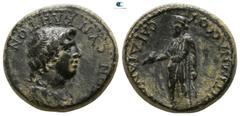 Roman Provincial Lydia. Sardeis . Pseudo-autonomous issue AD 54-68. Time of Nero, ΤΙ. ΚΛ. ΜΝΑΣΕΑΣ (Ti. Kl. Mnaseas), strategos Bronze Æ 16mm., 5,35g. [ΘЄ]ON CVNKΛHTON, draped youthful bust of the Sena