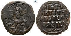 Byzantine Attributed to Basil II and Constantine VIII AD 976-1028. Anonymous follis Æ, Class 2. Constantinople Follis Æ 26mm., 9,12g. + ЄMMA-NOVHΛ, IC XC to left and right of bust of Christ, facing, w