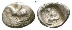 Greek Dynasts of Lycia. Uncertain mint. Uncertain Dynast circa 480-430 BC. 1/12 Stater AR 6mm., 0,33g. Pegasos flying left / Triskeles within incuse square. nearly very fine Cf. Falghera 73 (stater).