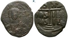 Byzantine Romanus III Argyrus. AD 1028-1034. Anonymous follis Æ, Class B. Constantinople Follis Æ 30mm., 10,35g. IC-XC to right and left of bust of Christ facing with nimbate cross behind head, square