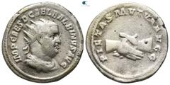 Roman Imperial Balbinus AD 238. Rome Antoninianus AR 20mm., 3,94g. IMP CAES D CAEL BALBINVS AVG, radiate, draped and cuirassed bust right / PIETAS MVTVA AVGG, clasped hands. very fine RIC 12; BMC 74-6