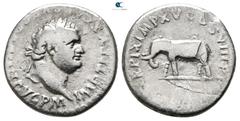 Roman Imperial Titus AD 79-81. Struck AD January-June 80. Rome Denarius AR 18mm., 2,93g. IMP TITVS CAES VESPASIAN AVG P M, laureate head of Titus to right / TR P IX IMP XV COS VIII P P, elephant march