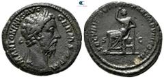 Roman Imperial Marcus Aurelius AD 161-180. Struck AD 175-176. Rome As Æ 27 mm., 9,86 g. M ANTONINVS AVG GERM SARM, laureate head of Marcus Aurelius, right / SECVRIT PVB TR P XXX IMP VIII COS III, Secu