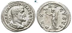 Roman Imperial Maximinus I Thrax AD 235-238. Struck circa AD 236-238. Rome Denarius AR 21 mm., 3,05 g. MAXIMINVS PIVS AVG GERM, laureate, draped and cuirassed bust of Maximinus to right / PAX AVGVSTI,
