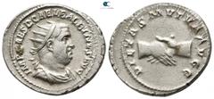 Roman Imperial Balbinus AD 238. Rome Antoninianus AR 23 mm., 4,95 g. IMP CAES D CAEL BALBINVS AVG, radiate, draped and cuirassed bust right / PIETAS MVTVA AVGG, clasped hands. good very fine RIC 12.