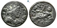 Roman Provincial Lydia. Magnesia ad Sipylos. Pseudo-autonomous issue circa AD 238-244. Bronze Æ 16 mm., 2,94 g. MAΓNH-CIA, turreted, and draped bust of the City-goddess Magnesia right / CIΠV-ΛOV, the 