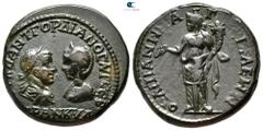 Roman Provincial Thrace. Anchialos. Gordian III with Tranquillina AD 238-244. Bronze Æ 26 mm., 12,36 g. [...] M ANT ΓOPΔIANOC AVΓ CEB TPANKVΛ-[...], laureate, draped, and cuirassed bust of Gordian III