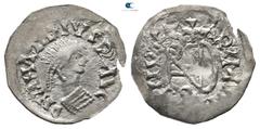 Migration Period The Gepids. Sirmium circa AD 520-560. Pseudo-imperial imitative AR Siliqua in the name of Anastasius. Quarter Siliqua AR 15 mm., 0,44 g. D N ANATASIVS P AVG, pearl-diademed, draped an
