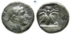 Greek Lycia. Telmessos circa 150-50 BC. Bronze Æ 11 mm., 1,65 g. Head of Hermes right, wearing petasos / Τ - Ε - Λ, Bee within incuse square. very fine SNG Copenhagen 135; BMC 2.