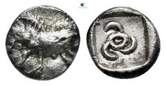 Greek Dynasts of Lycia. Uncertain mint. Uncertain Dynast 500-440 BC. Obol AR 8 mm, 0,72 g Boar standing left / Triskeles within incuse square. very fine cf. SNG von Aulock 4064 (Tetrobol).