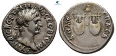 Roman Provincial Lycia. Koinon. Trajan AD 98-117. Struck AD 98-99 Drachm AR 18 mm, 3,36 g ΑΥΤ ΚΑΙΣ ΝΕΡ ΤΡΑΙΑΝΟΣ ΣΕΒ ΓΕΡΜ, laureate head right / ΔΗΜ ΕΞ ΥΠΑΤ B, two four-stringed lyres seen from behind,