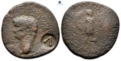 Roman Provincial Lycia. Lycian league. Claudius AD 41-54. Bronze Æ 24 mm., 6,79 g. fine, countermarked