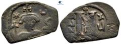 Byzantine Time of the Rashidun. Pseudo-Byzantine types, imitating a follis of Constans II AD 645-647. Uncertain mint Fals (Follis) Æ 25 mm, 3,08 g very fine
