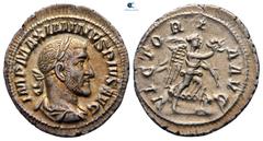 Roman Imperial Maximinus I Thrax AD 235-238. Struck AD 236. Rome Denarius AR 22 mm, 3,02 g IMP MAXIMINVS PIVS AVG, laureate, draped and cuirassed bust of Maximinus to right / VICTORIA AVG, Victory adv