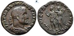 Roman Imperial Maximinus I Thrax AD 235-238. Rome Sestertius Æ 30 mm, 18,14 g IMP MAXIMINVS PIVS AVG, laureate, draped and cuirassed bust right, seen from behind / VICTORIA GERMANICA, S C in exergue, 