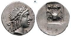 Roman Provincial Lycia. Masikytes 30-20 BC. Hemidrachm AR 14 mm, 1,96 g Λ - V, laureate head of Apollo right / M - A, kithara; trident to left, kerykeion to right. good very fine RPC I 3312 var. (head