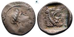 Greek Dynasts of Lycia. Telmessos. Erbbina 430-400 BC. 1/6 Stater AR 13 mm, 1,53 g Helmeted head of Athena right / Head of Herakles to right, wearing lionskin headdress. very fine SNG von Aulock 4199.