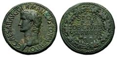 Gaius (Caligula), 37-41. Sestertius (Orichalcum, 34mm, 29.95 g 6), Rome, 37-38. C CAESAR AVG GERMANICVS PON M TR POT Laureate head of Caligula to left. Rev. S.PQ.R. / P.P / OB.CIVES / SERVATOS all wit